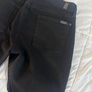 7 For All Mankind Size 31 Givenevere hem black jeans frayed hem wore once